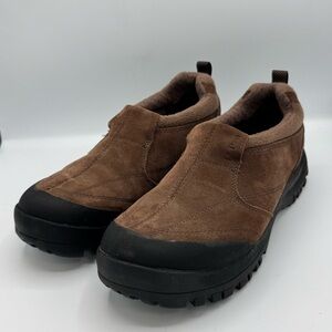 L.L. Bean Brown Suede 100 Gram Insulated Slip On Shoes Men's 8.5 Wide Medium